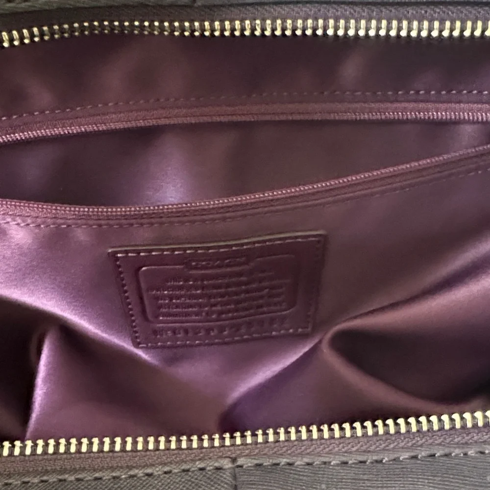 Coach Madison Saffiano Madeline Handbag Silver Violet Purple